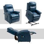 Power Lift Recliner Chair with 8-Point Massage - Faux Leather - 360lbs Capacity - 34.64"W x 43.3"H - Elderly Comfort