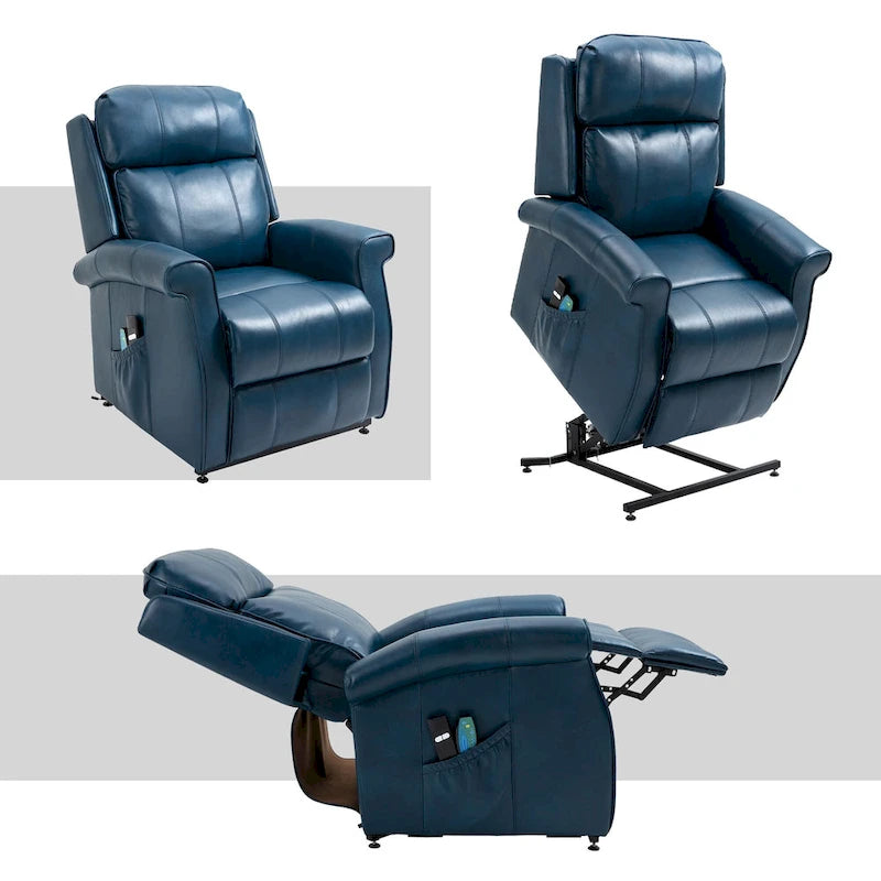 Power Lift Recliner Chair with 8-Point Massage - Faux Leather - 360lbs Capacity - 34.64"W x 43.3"H - Elderly Comfort