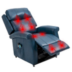 Power Lift Recliner Chair with 8-Point Massage - Faux Leather - 360lbs Capacity - 34.64"W x 43.3"H - Elderly Comfort