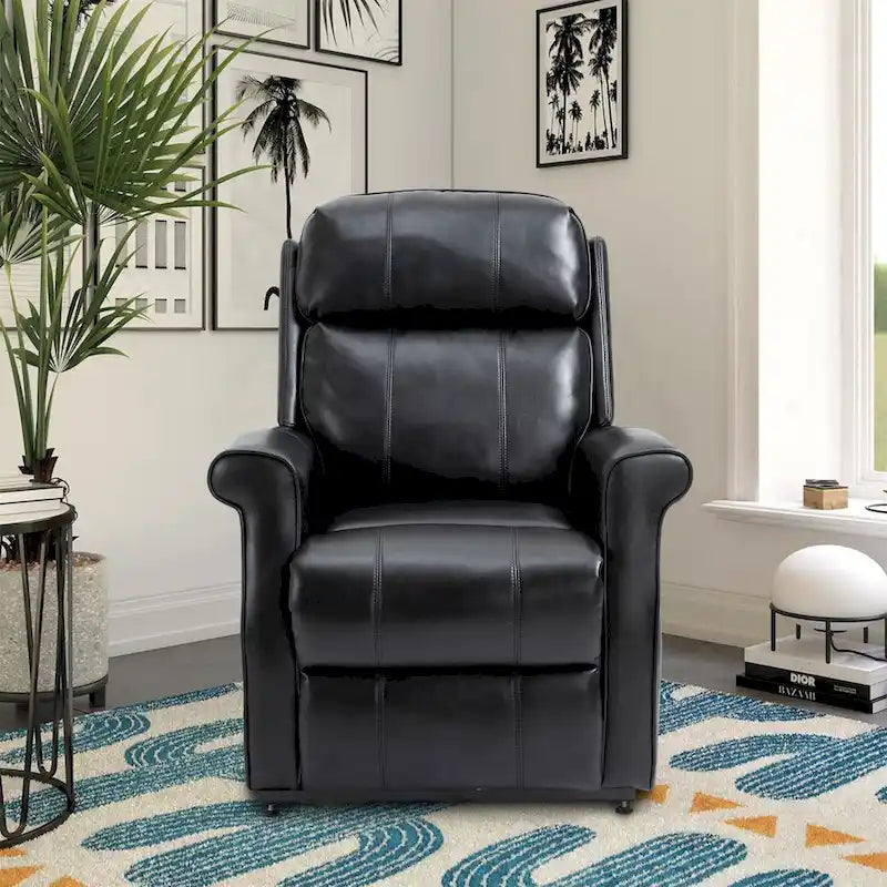 Power Lift Recliner Chair with 8-Point Massage - Faux Leather - 360lbs Capacity - 34.64"W x 43.3"H - Elderly Comfort