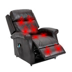 Power Lift Recliner Chair with 8-Point Massage - Faux Leather - 360lbs Capacity - 34.64"W x 43.3"H - Elderly Comfort