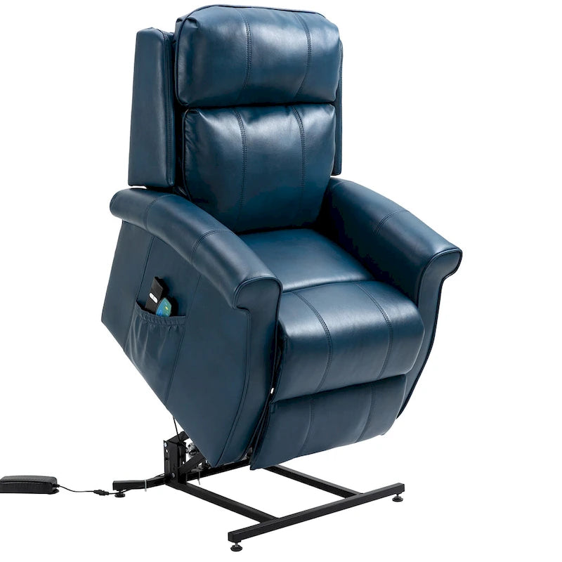 Power Lift Recliner Chair with 8-Point Massage - Faux Leather - 360lbs Capacity - 34.64"W x 43.3"H - Elderly Comfort