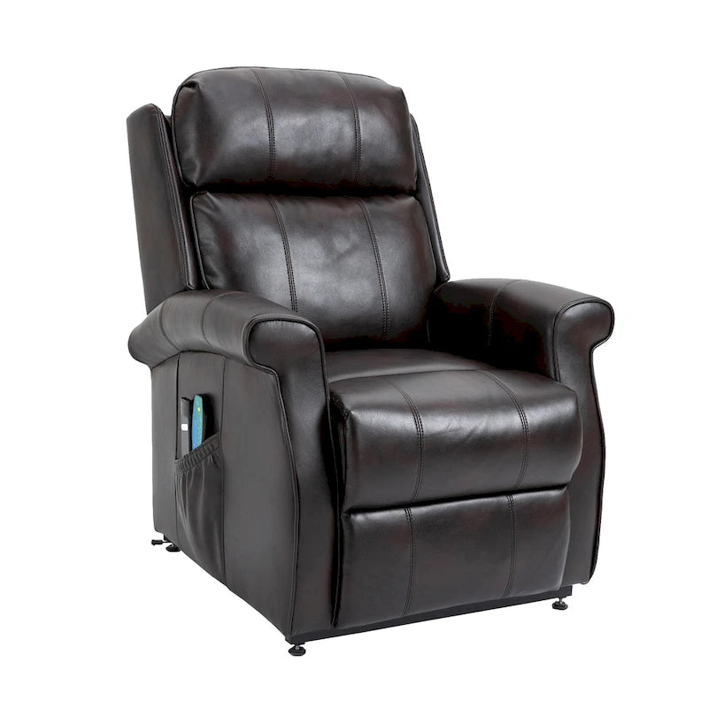 Power Lift Recliner Chair with 8-Point Massage - Faux Leather - 360lbs Capacity - 34.64"W x 43.3"H - Elderly Comfort