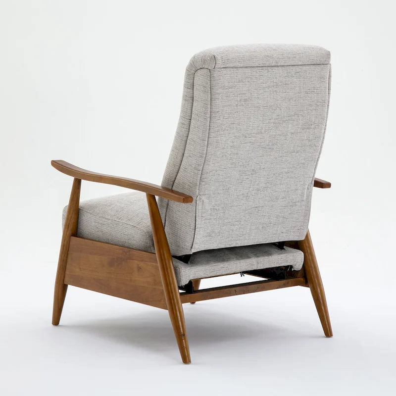 Wood Arm Push Back Recliner - Performance Fabric - Chestnut Brown - 42.5"H x 30"W x 34"D - Modern Living Room