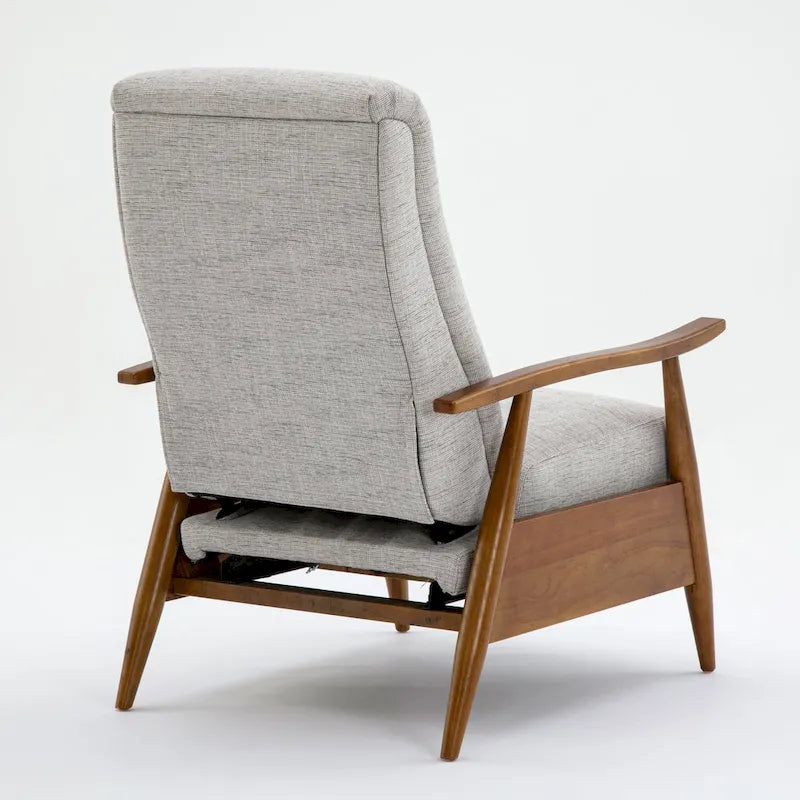 Wood Arm Push Back Recliner - Performance Fabric - Chestnut Brown - 42.5"H x 30"W x 34"D - Modern Living Room