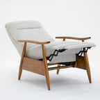 Wood Arm Push Back Recliner - Performance Fabric - Chestnut Brown - 42.5"H x 30"W x 34"D - Modern Living Room