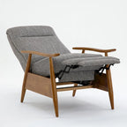 Wood Arm Push Back Recliner - Performance Fabric - Chestnut Brown - 42.5"H x 30"W x 34"D - Modern Living Room