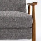 Wood Arm Push Back Recliner - Performance Fabric - Chestnut Brown - 42.5"H x 30"W x 34"D - Modern Living Room