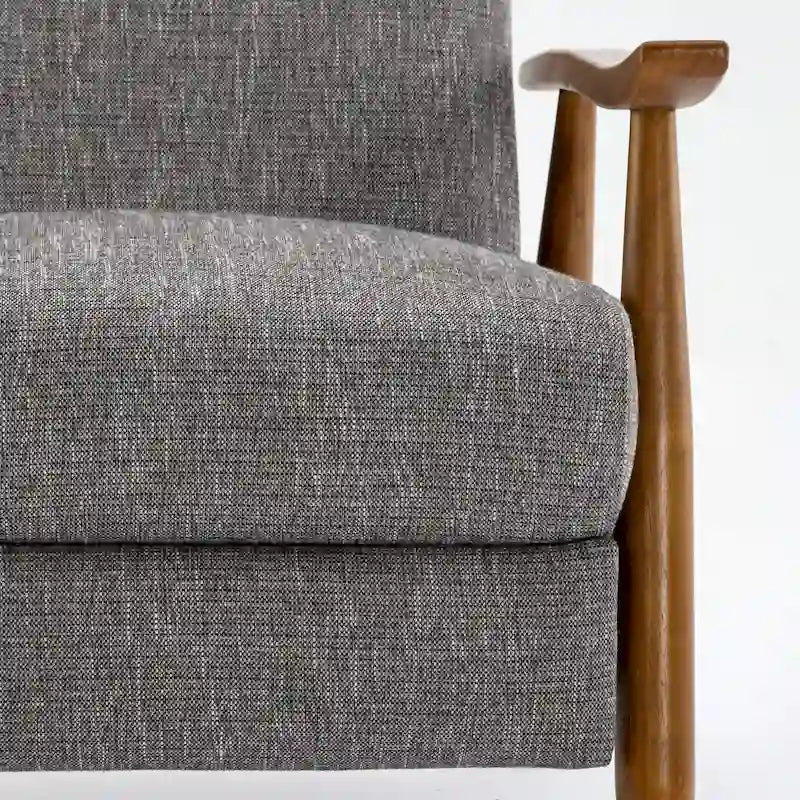 Wood Arm Push Back Recliner - Performance Fabric - Chestnut Brown - 42.5"H x 30"W x 34"D - Modern Living Room