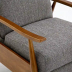 Wood Arm Push Back Recliner - Performance Fabric - Chestnut Brown - 42.5"H x 30"W x 34"D - Modern Living Room