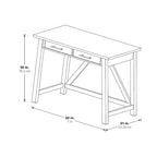 Rustic Writing Desk with 2 Drawers - 42" Work Surface - Acacia Wood - Two-Tone Finish - Home Office