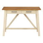 Rustic Writing Desk with 2 Drawers - 42" Work Surface - Acacia Wood - Two-Tone Finish - Home Office