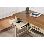 Rustic Writing Desk with 2 Drawers - 42" Work Surface - Acacia Wood - Two-Tone Finish - Home Office