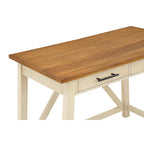 Rustic Writing Desk with 2 Drawers - 42" Work Surface - Acacia Wood - Two-Tone Finish - Home Office