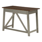 Rustic Writing Desk with 2 Drawers - 42" Work Surface - Acacia Wood - Two-Tone Finish - Home Office