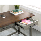 Rustic Writing Desk with 2 Drawers - 42" Work Surface - Acacia Wood - Two-Tone Finish - Home Office