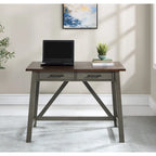 Rustic Writing Desk with 2 Drawers - 42" Work Surface - Acacia Wood - Two-Tone Finish - Home Office