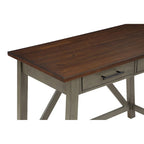 Rustic Writing Desk with 2 Drawers - 42" Work Surface - Acacia Wood - Two-Tone Finish - Home Office