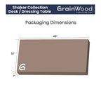 Solid Pine Wood Shaker Desk 44"W x 31"H - Multi-Purpose Writing Table with Drawer - Natural Finish