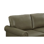 Faux Leather Loveseat Sofa with Storage - Black PU Couch 600lbs Capacity - Nailhead Trim Living Room