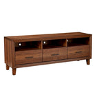 Wood TV Console with 3 Shelves - Toffee Brown - 64"W x 18"D x 24"H - 250lbs Capacity - Dovetail Drawers