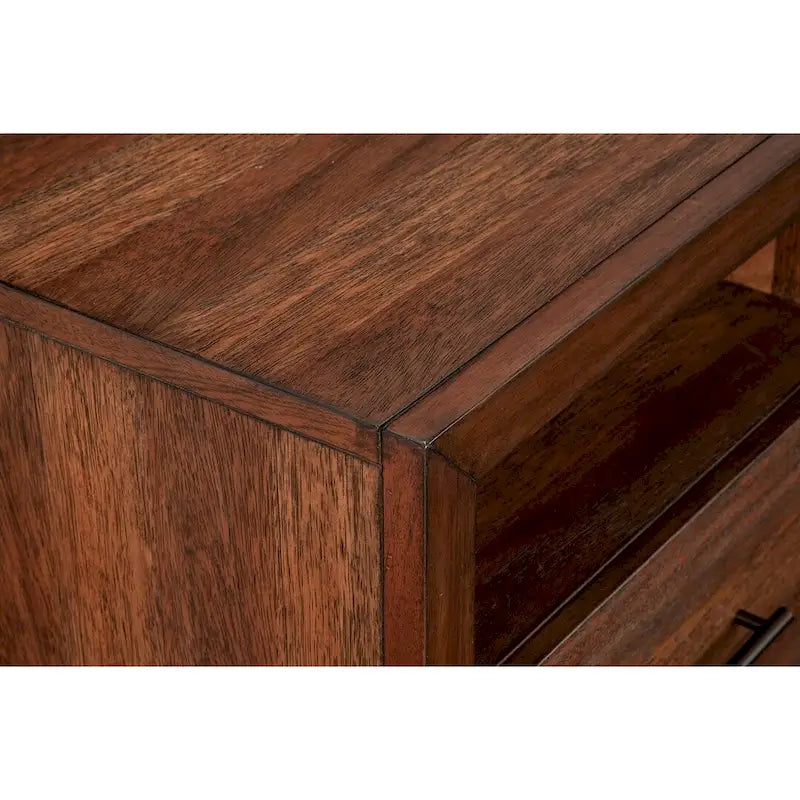 Wood TV Console with 3 Shelves - Toffee Brown - 64"W x 18"D x 24"H - 250lbs Capacity - Dovetail Drawers