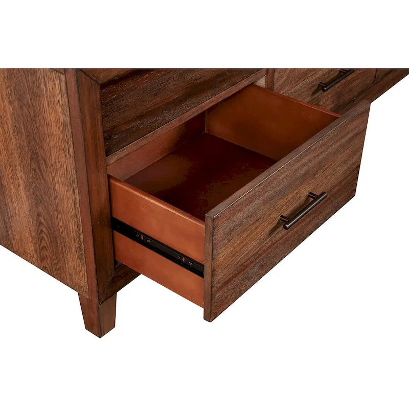 Wood TV Console with 3 Shelves - Toffee Brown - 64"W x 18"D x 24"H - 250lbs Capacity - Dovetail Drawers