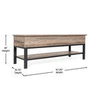 Farmhouse Entryway Bench with Hinged Lift Top Storage - 300 lbs Capacity - Metal Legs - Engineered Wood
