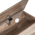 Farmhouse Entryway Bench with Hinged Lift Top Storage - 300 lbs Capacity - Metal Legs - Engineered Wood