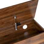 Farmhouse Entryway Bench with Hinged Lift Top Storage - 300 lbs Capacity - Metal Legs - Engineered Wood