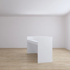 White Reception Desk Counter - Multi-Functional Storage Cabinet - 86.6"W x 39.3"H x 23.6"D - Office Front Table