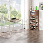 31.5" Drop Leaf Dining Table Set for 2 - Metal Frame Wood Top - Round Small Space Kitchen - 29.9"H x 31.5"W