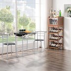 31.5" Drop Leaf Dining Table Set for 2 - Metal Frame Wood Top - Round Small Space Kitchen - 29.9"H x 31.5"W