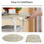 31.5" Drop Leaf Dining Table Set for 2 - Metal Frame Wood Top - Round Small Space Kitchen - 29.9"H x 31.5"W