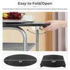 31.5" Drop Leaf Dining Table Set for 2 - Metal Frame Wood Top - Round Small Space Kitchen - 29.9"H x 31.5"W