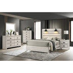 Edyth 6 Piece White LED Panel Bedroom Set