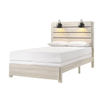 6 Piece White LED Panel Bedroom Set - Contemporary King/Queen/Full Bed Dresser Mirror Nightstands Chest