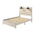 6 Piece White LED Panel Bedroom Set - Contemporary King/Queen/Full Bed Dresser Mirror Nightstands Chest