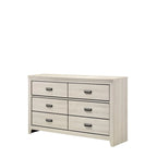 6 Piece White LED Panel Bedroom Set - Contemporary King/Queen/Full Bed Dresser Mirror Nightstands Chest