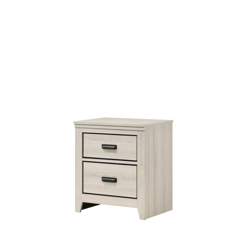 6 Piece White LED Panel Bedroom Set - Contemporary King/Queen/Full Bed Dresser Mirror Nightstands Chest