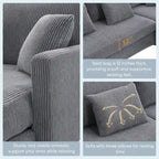 Modern 4-Seat L-Shaped Convertible Sofa - Reversible Chaise - Skirted Design - Living Room Sectional