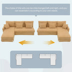 Modern 4-Seat L-Shaped Convertible Sofa - Reversible Chaise - Skirted Design - Living Room Sectional