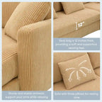 Modern 4-Seat L-Shaped Convertible Sofa - Reversible Chaise - Skirted Design - Living Room Sectional