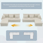 Modern 4-Seat L-Shaped Convertible Sofa - Reversible Chaise - Skirted Design - Living Room Sectional