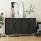 Modern Buffet Cabinet with Storage - Fluted Panel Sideboard - Adjustable Shelves - Art Deco Mid-Century