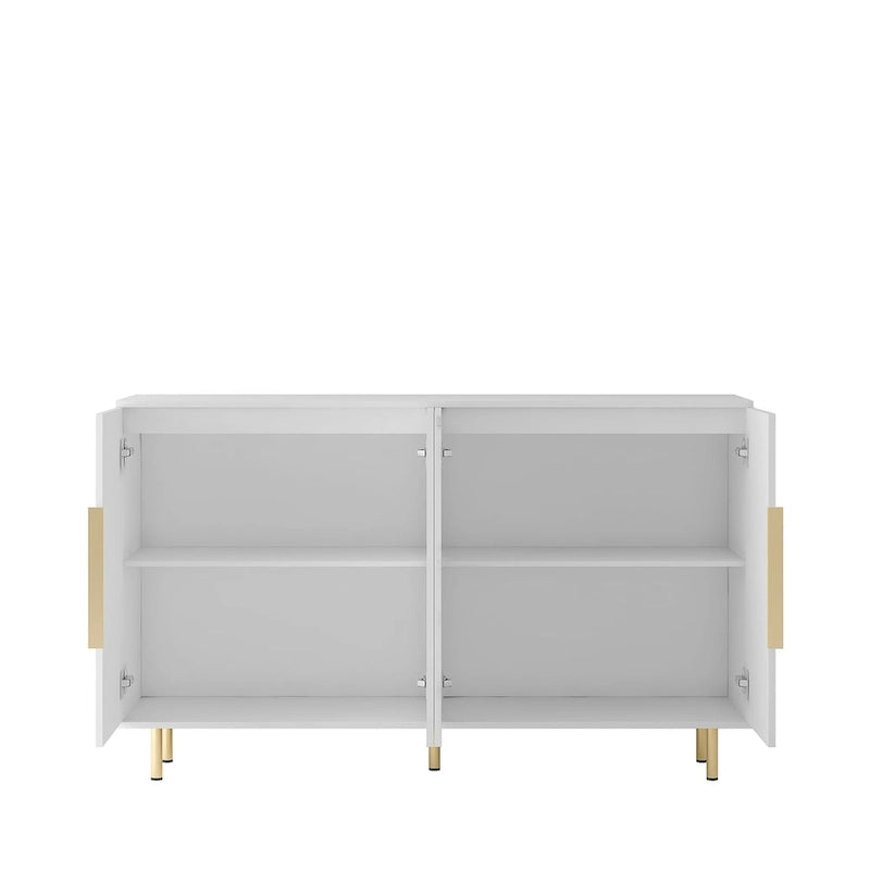 Modern Buffet Cabinet with Storage - Fluted Panel Sideboard - Adjustable Shelves - Art Deco Mid-Century