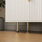 Modern Buffet Cabinet with Storage - Fluted Panel Sideboard - Adjustable Shelves - Art Deco Mid-Century