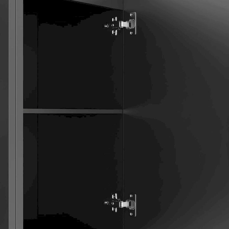 Modern Buffet Cabinet with Storage - Fluted Panel Sideboard - Adjustable Shelves - Art Deco Mid-Century