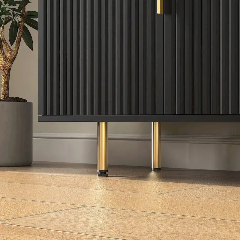 Modern Buffet Cabinet with Storage - Fluted Panel Sideboard - Adjustable Shelves - Art Deco Mid-Century