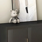 Modern Buffet Cabinet with Storage - Fluted Panel Sideboard - Adjustable Shelves - Art Deco Mid-Century